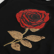 Long Sleeve Rose Floral Sweatshirt+Pants 2Pcs Suit