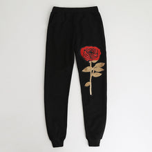 Long Sleeve Rose Floral Sweatshirt+Pants 2Pcs Suit